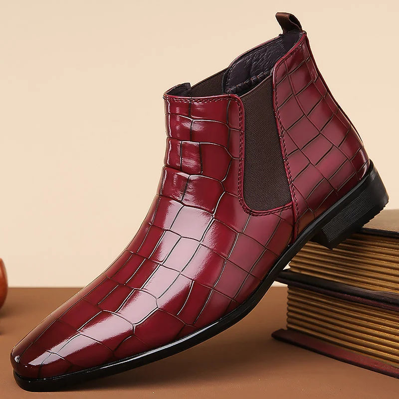 Federico Croc Embossed Leather Chelsea Boot