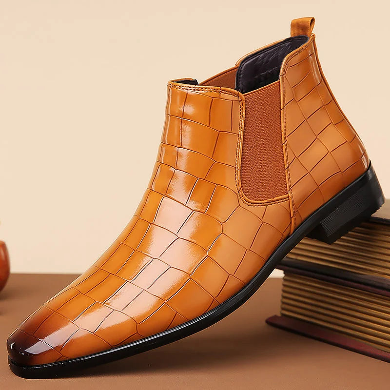 Federico Croc Embossed Leather Chelsea Boot