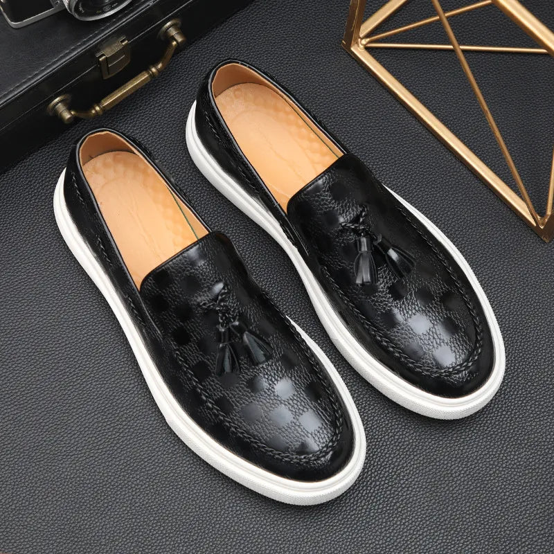 Marco Embossed Leather Loafers