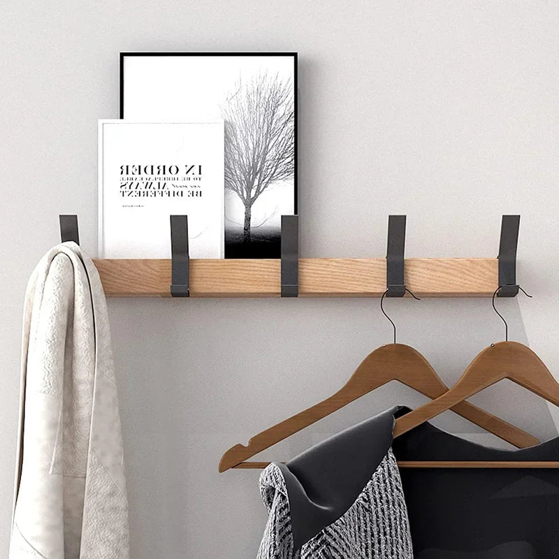 Bamboo Rack with Movable Hooks