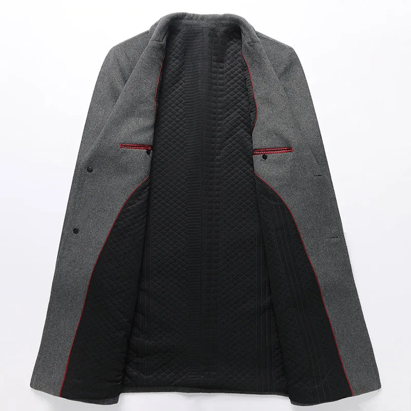 Wool Blend Mid-Length Coat