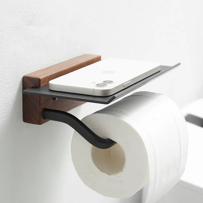 Bamboo and Aluminum Toilet Paper Holder