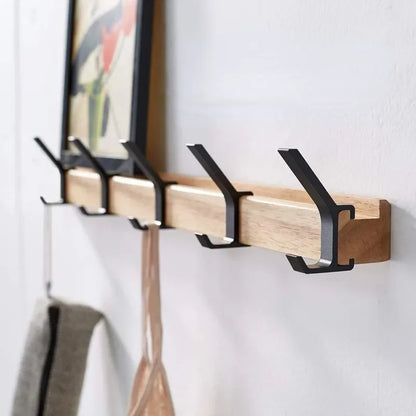 Bamboo Rack with Movable Hooks
