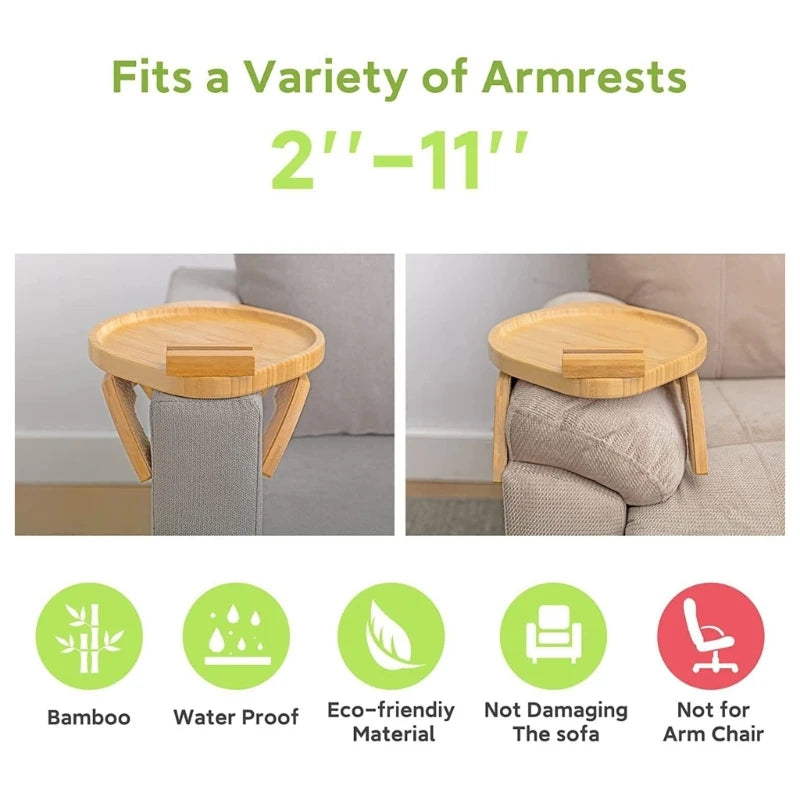 Bamboo Arm Table with Tablet Holder