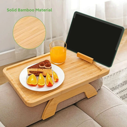 Bamboo Arm Table with Tablet Holder