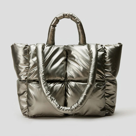 Saffiano Quilted Satin Tote