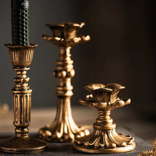Bronzed French Candlestick Holder