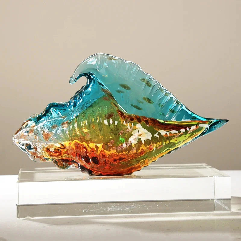 Hand Blown Glass Conch