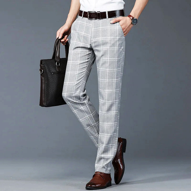 James Classic-Fit Stretch Plaid Suit Pant