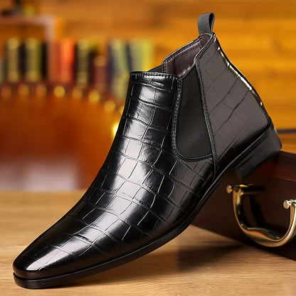 Federico Croc Embossed Leather Chelsea Boot