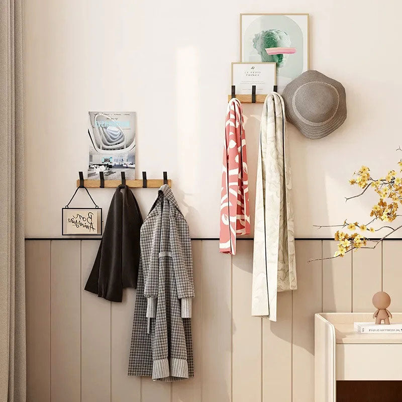 Bamboo Rack with Movable Hooks
