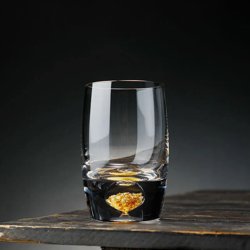 Gold Flakes Drinking Glass