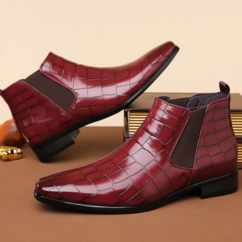 Federico Croc Embossed Leather Chelsea Boot