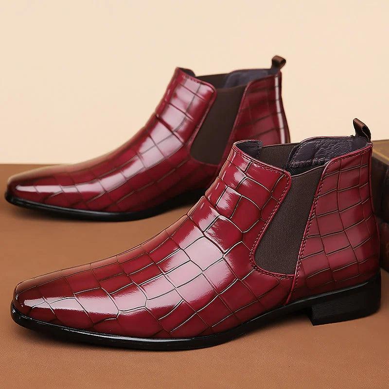 Federico Croc Embossed Leather Chelsea Boot