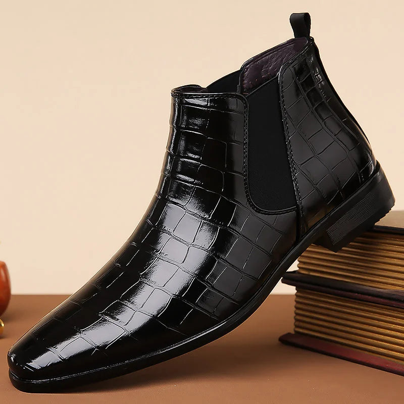 Federico Croc Embossed Leather Chelsea Boot