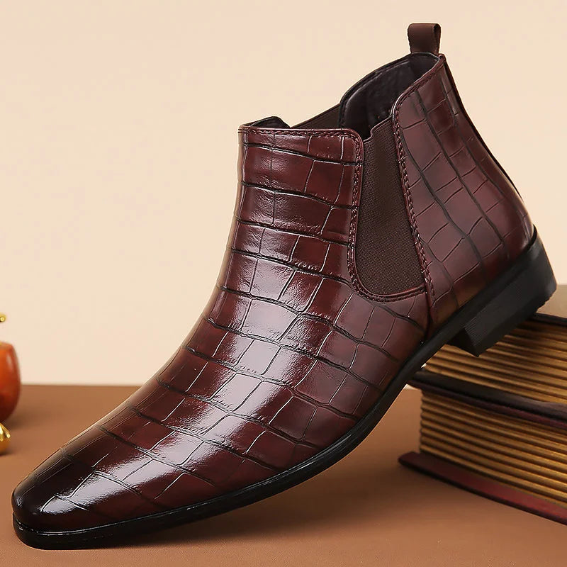 Federico Croc Embossed Leather Chelsea Boot