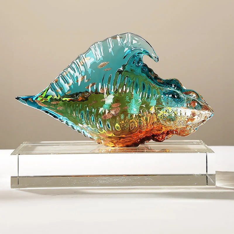 Hand Blown Glass Conch