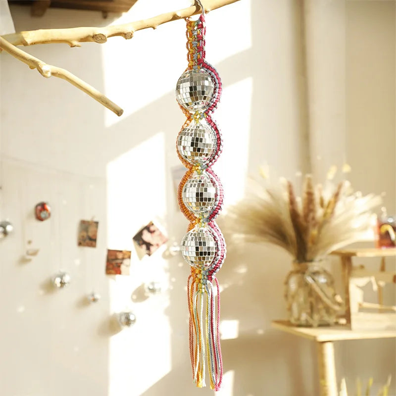 Hanging Macrame Disco Balls