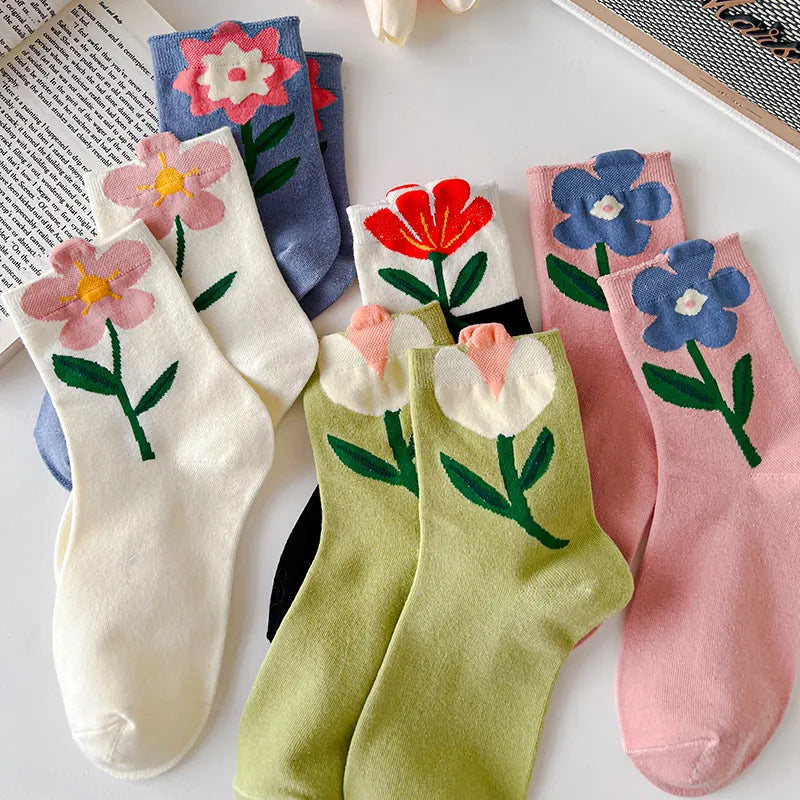 Spring Bloom Floral Socks