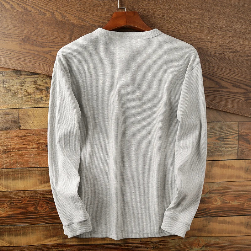 Blaine Long Sleeve Waffle-Knit Henley