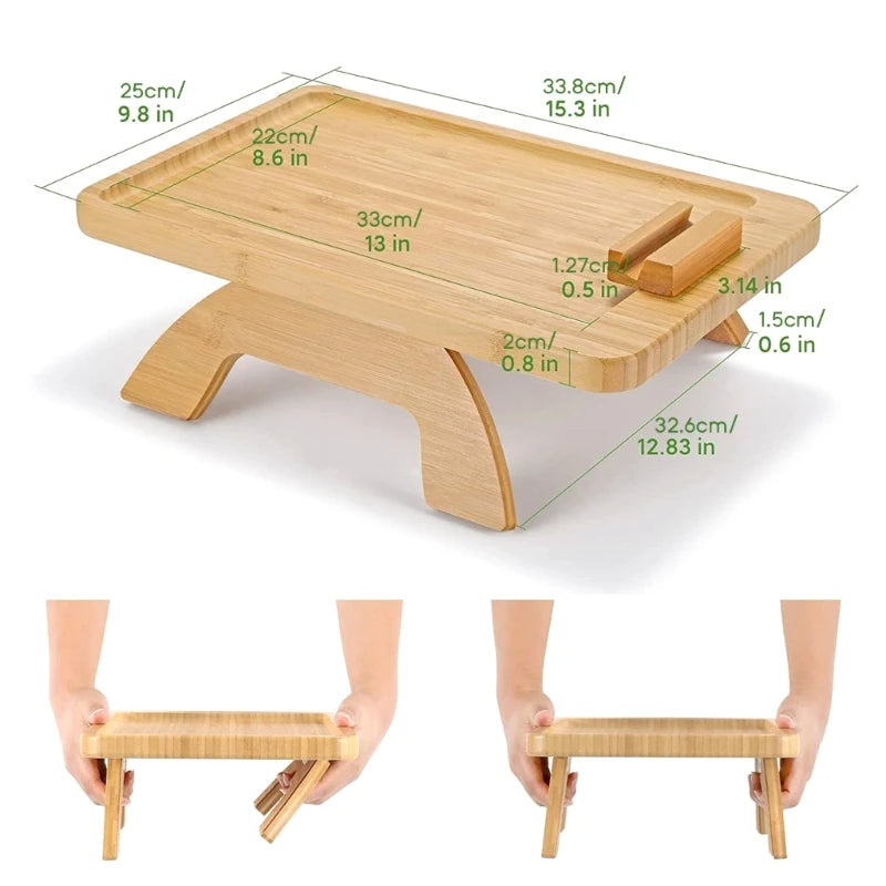 Bamboo Arm Table with Tablet Holder