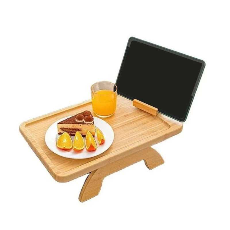 Bamboo Arm Table with Tablet Holder