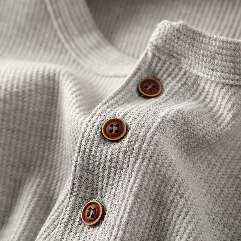 Blaine Long Sleeve Waffle-Knit Henley