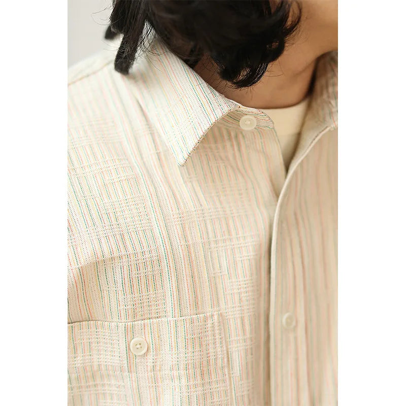 Cotton Button-Up Field Shirt In Cream
