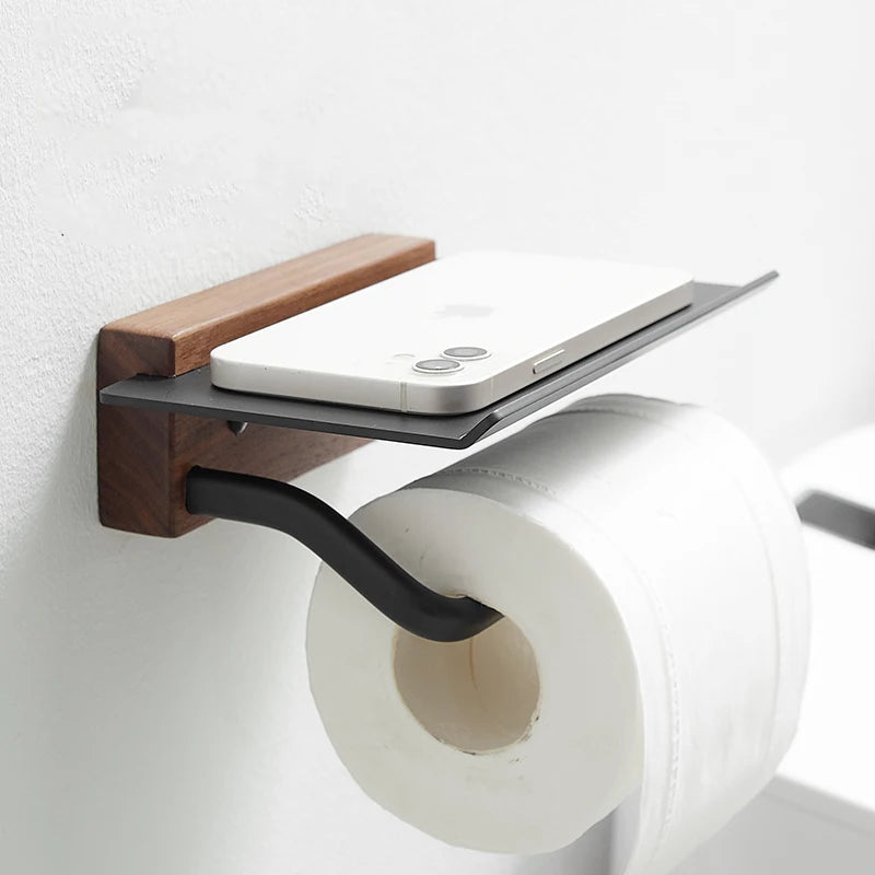 Bamboo and Aluminum Toilet Paper Holder
