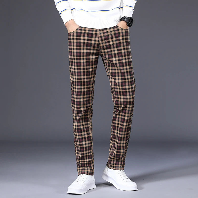 Henry Classic-Fit Stretch Plaid Suit Pants