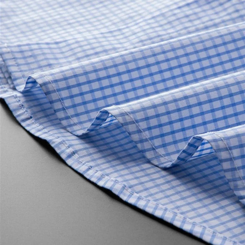 Gingham Italian Spread Collar Dress Shirt