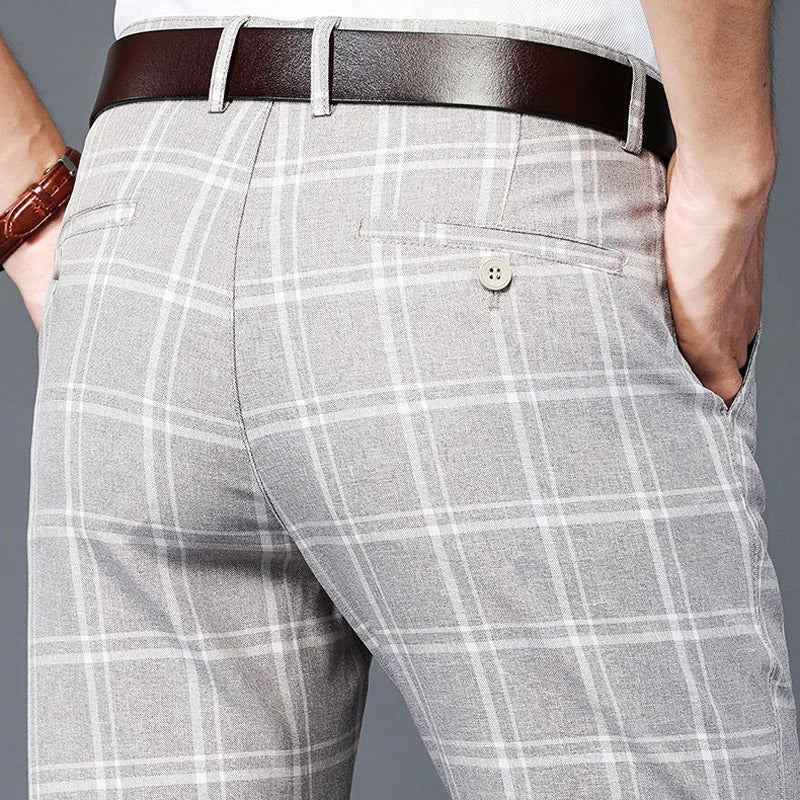 James Classic-Fit Stretch Plaid Suit Pant