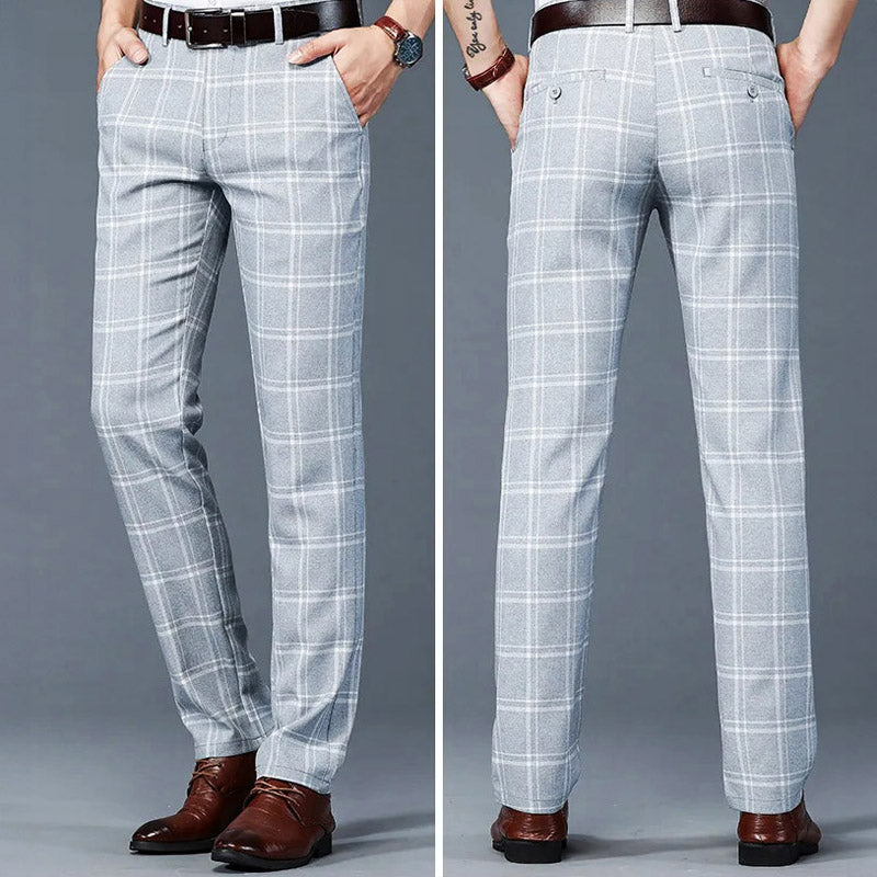 James Classic-Fit Stretch Plaid Suit Pant