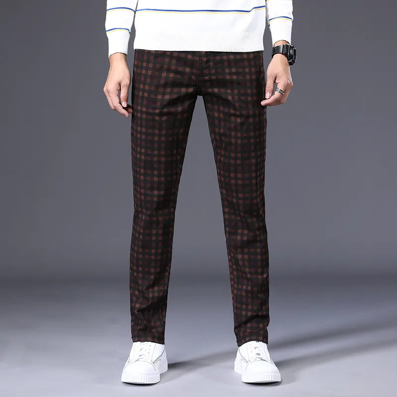 Henry Classic-Fit Stretch Plaid Suit Pants