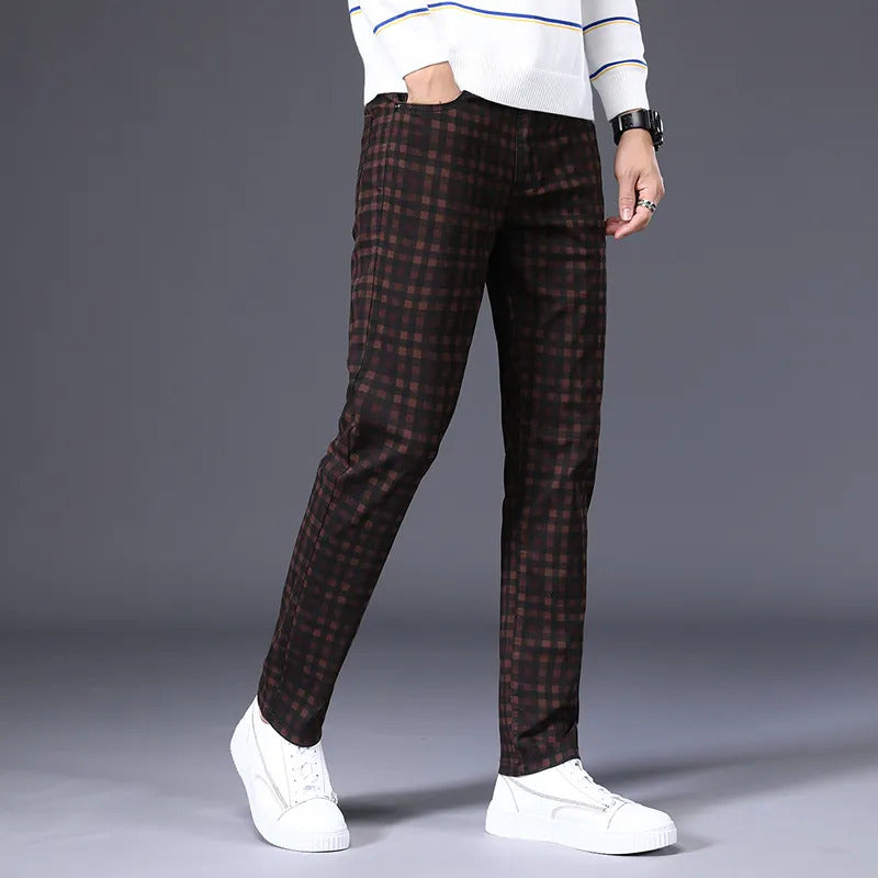Henry Classic-Fit Stretch Plaid Suit Pants