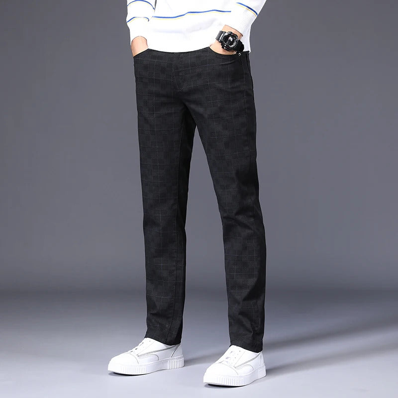 Henry Classic-Fit Stretch Plaid Suit Pants