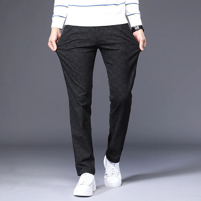 Henry Classic-Fit Stretch Plaid Suit Pants