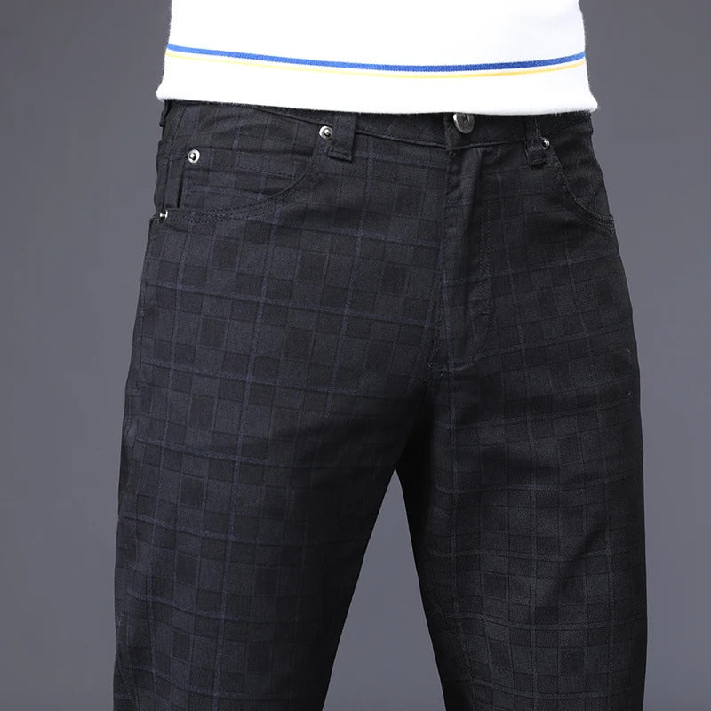 Henry Classic-Fit Stretch Plaid Suit Pants