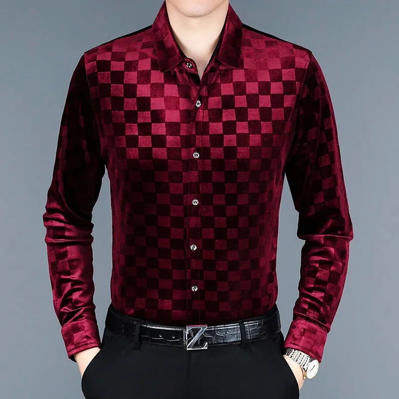 Checkered Velour Shirt