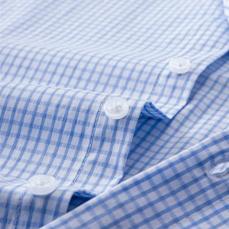Gingham Italian Spread Collar Dress Shirt