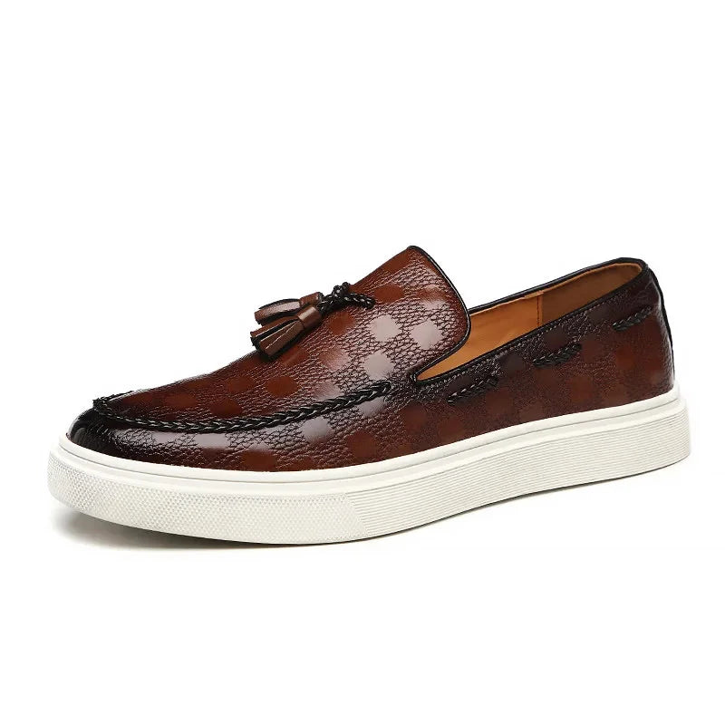 Marco Embossed Leather Loafers