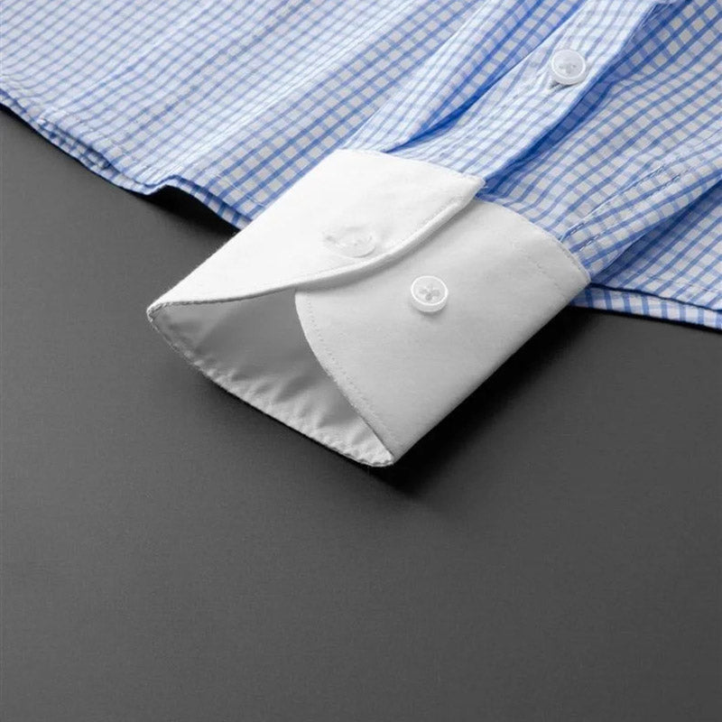 Gingham Italian Spread Collar Dress Shirt