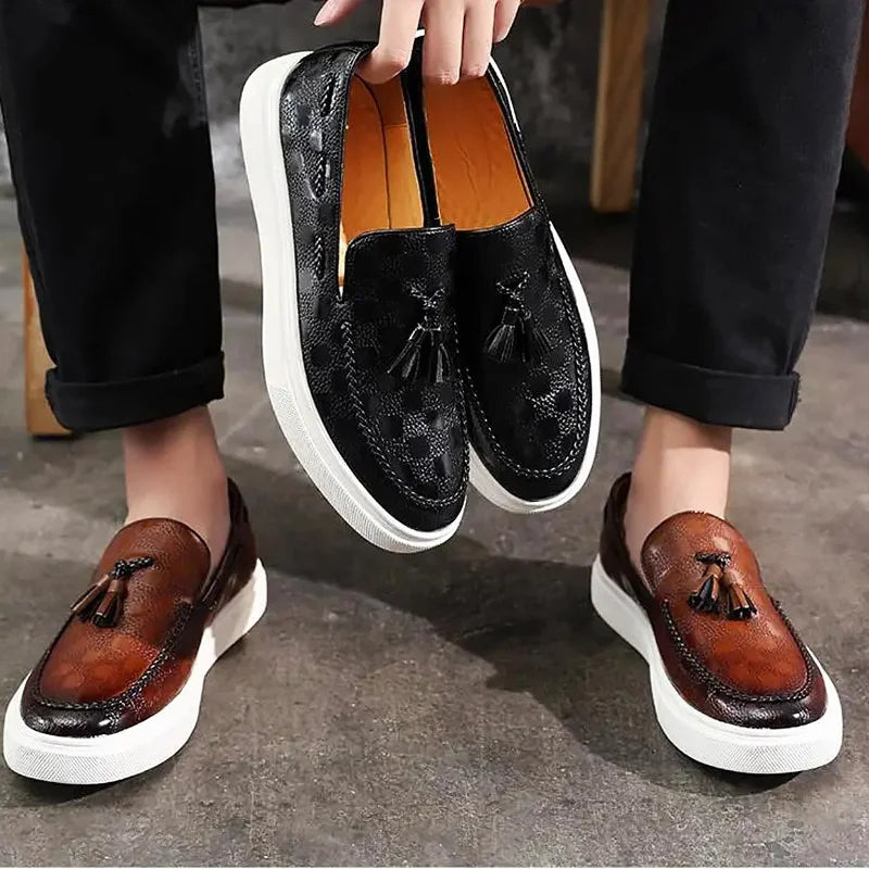 Marco Embossed Leather Loafers