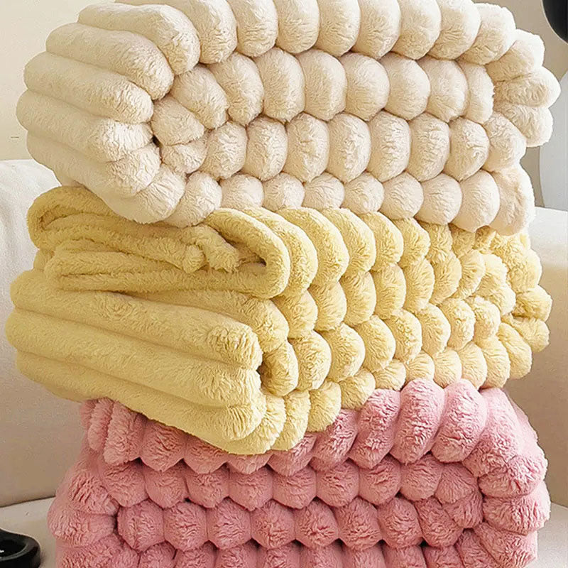 Luxurious Embrace Ivory Faux Fur Throw