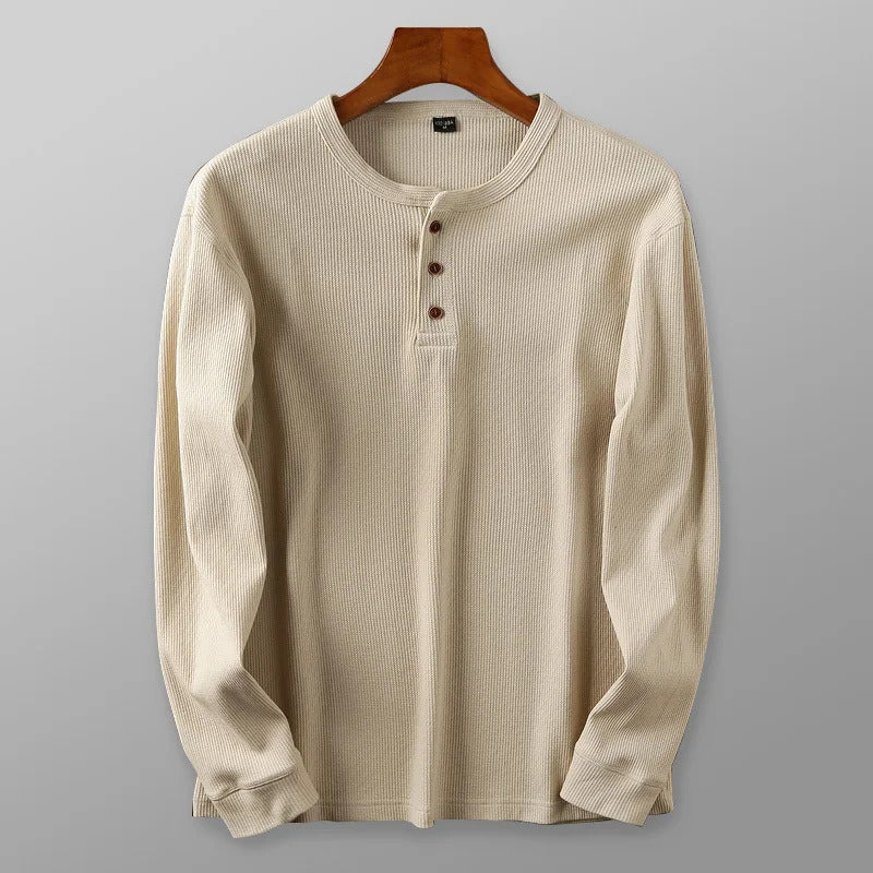Blaine Long Sleeve Waffle-Knit Henley