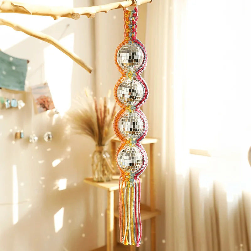 Hanging Macrame Disco Balls