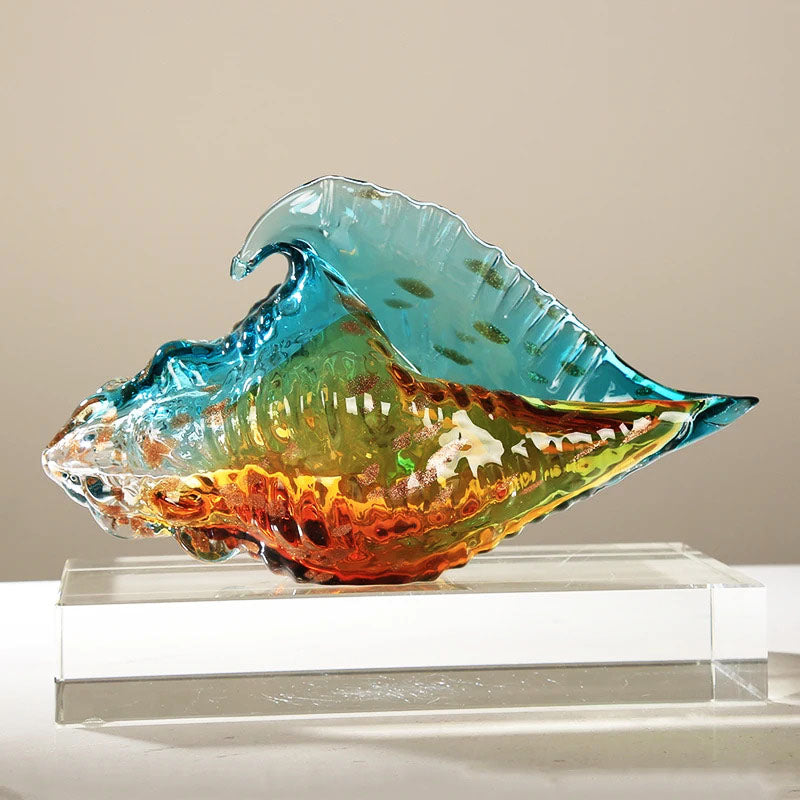 Hand Blown Glass Conch