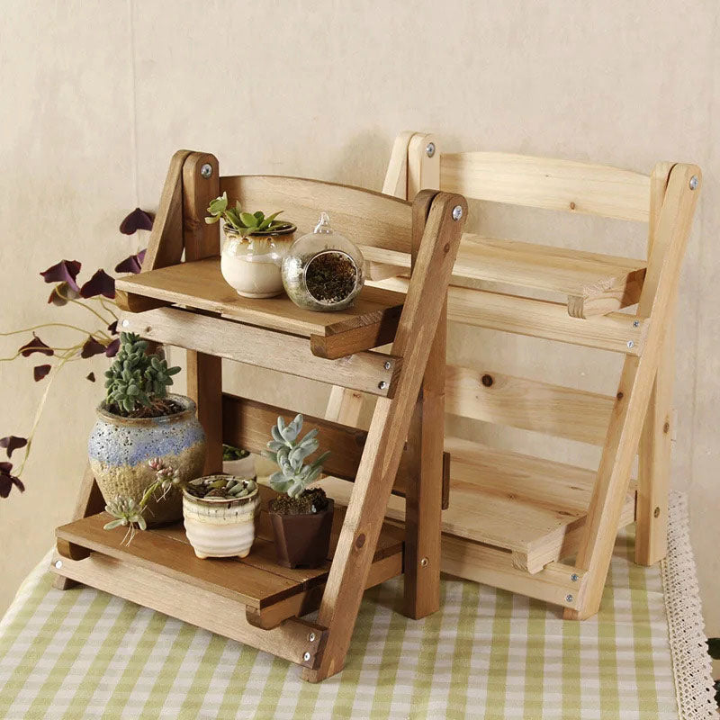 Mill Works 2-Tier Wood Plant Stand