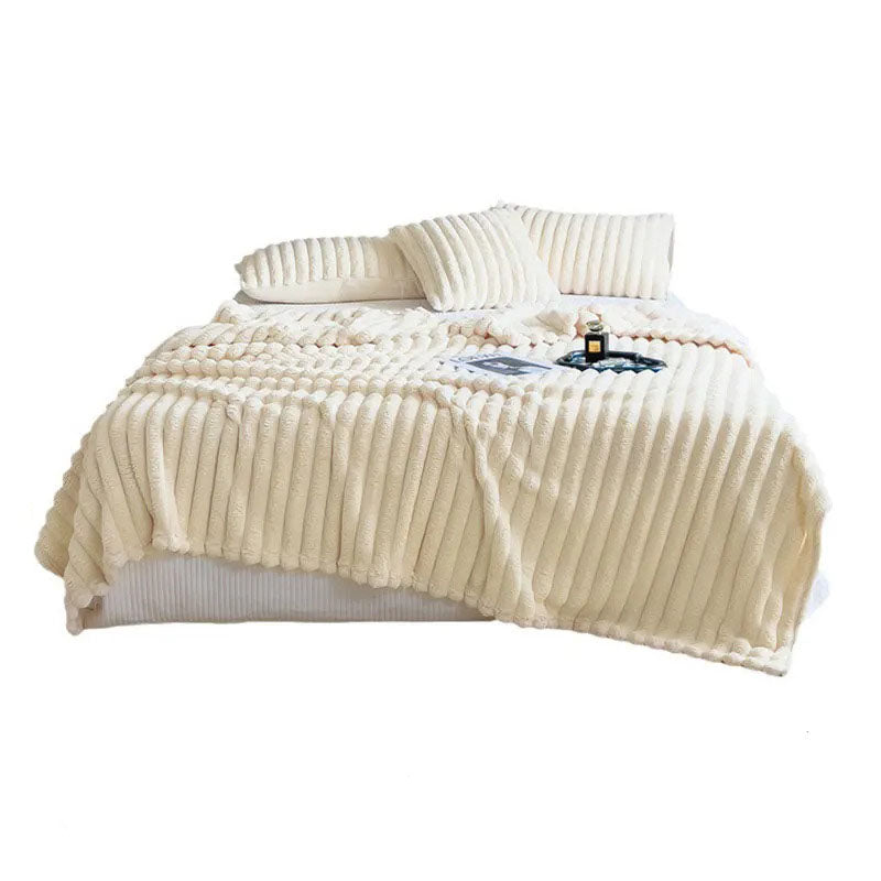 Luxurious Embrace Ivory Faux Fur Throw