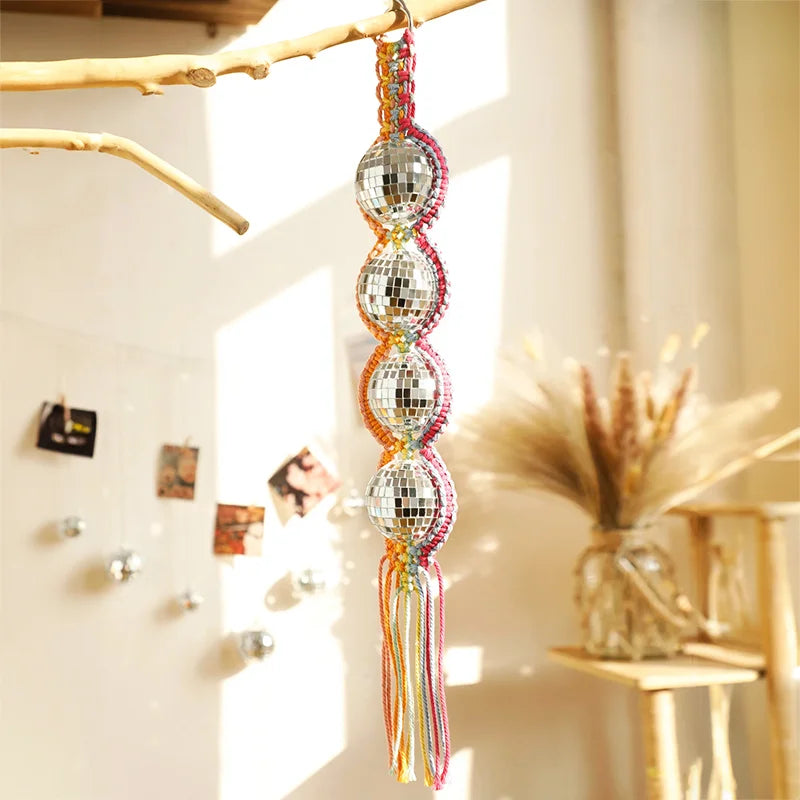 Hanging Macrame Disco Balls